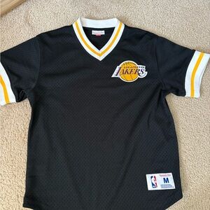 Mitchell & Ness Black and White Lakers Short Sleeve Tee